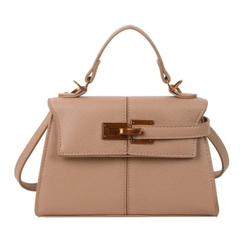 2025 جديد جلد البقر كيلي حقيبة يد تحت الإبط حقيبة كروسبودي أنيقة متعددة الاستخدامات حقيبة سيارة خط الخياطة تصميم مناسبة للجميع #4