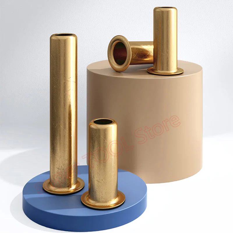 20-300pcs Brass Eyelet Hollow Tubular Rivets Through Nuts Hole Grommets M0.9 M1.3 M1.5 M1.7 M2 M2.3 M2.5 M3 M3.5 M4 M5 M6