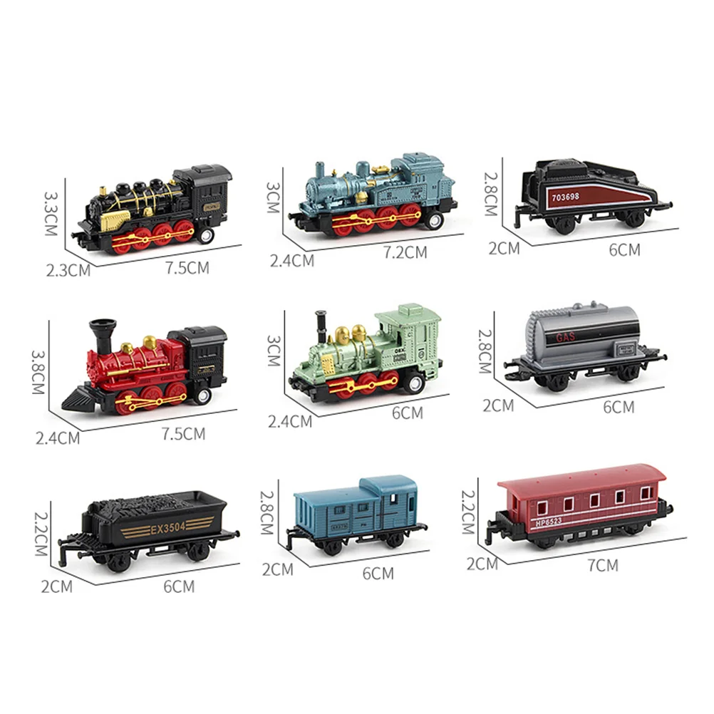 4pcs Pull Steam Train Set Colorful Educational Train Toys Safe for Kids Pull Back Toy Non Remote Transportation Toys