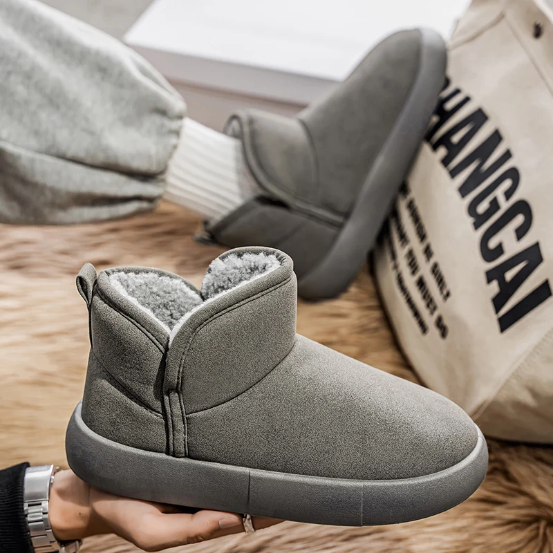 2025 Winter Snow Boots Men Warm Plush Cotton Shoes Man Comfortable Slip on Ankle Boots for Men Platform Boots botas para hombre