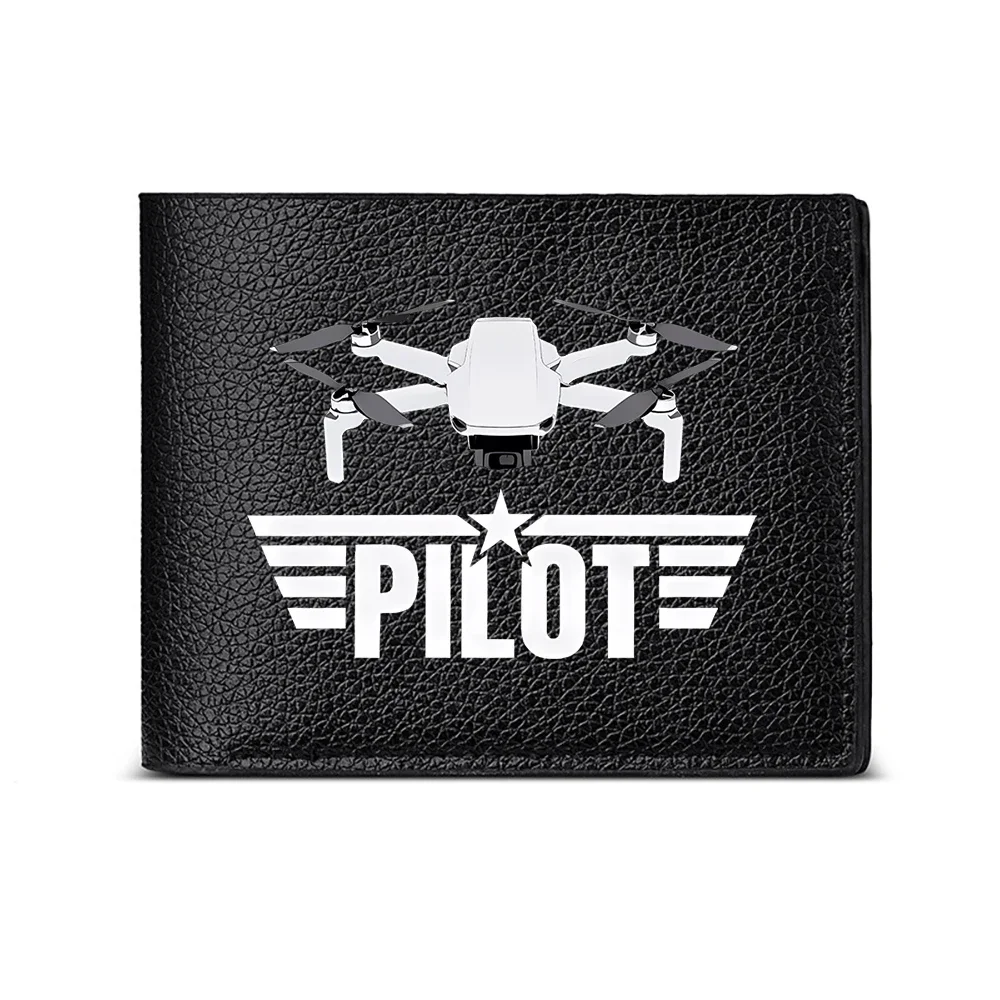Drone Pilot Wings Design Men S Wallet Card Holder Casual Business Fashion Accessory With Bold Graphic Print