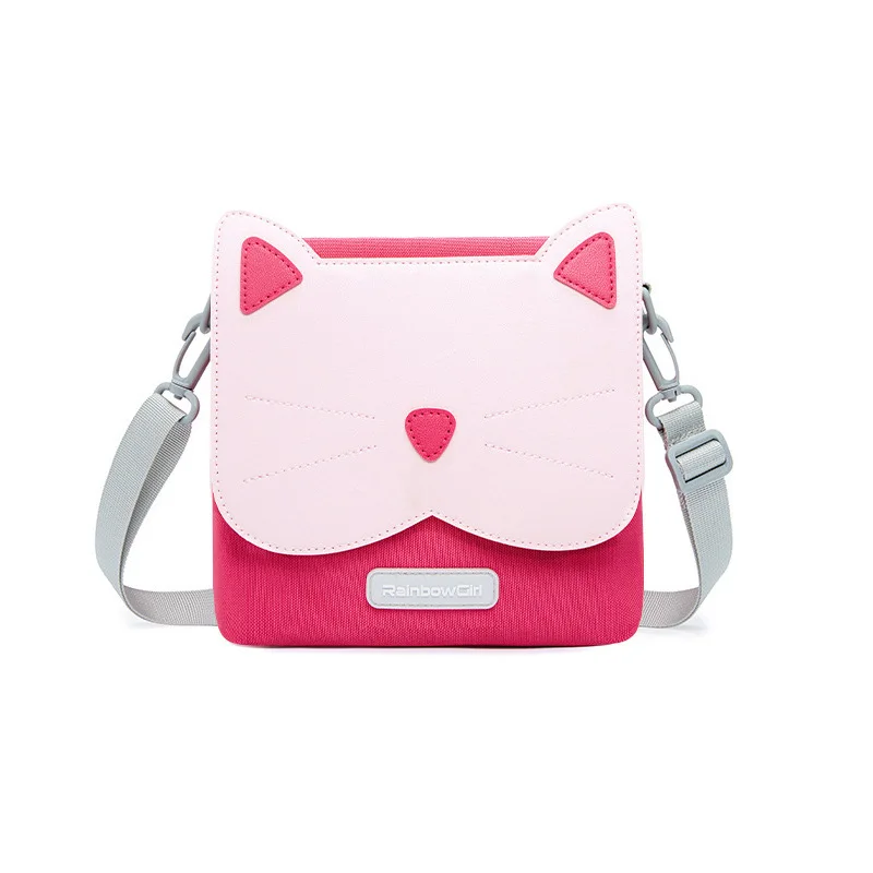 New Cartoon Children's Crossbody Bag Cute Kids Fashion Coin Purse Purse Handbag Cute Cat Mini Shoulder Bag for Girls and Boys