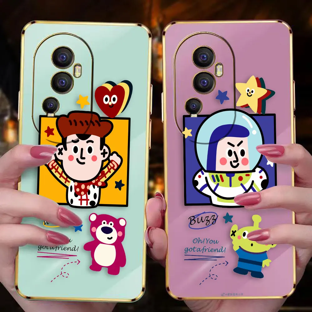 Cover Smooth E-TPU Phone Case OPPO RENO 2F 4 5 6 6Z 7 7Z 8 8T 10 PRO PLUS 4G 5G FIND X3 LITE Case Funda Funny Toy Story Couple