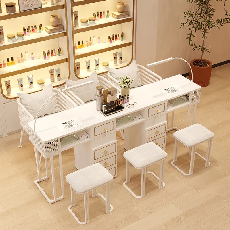 

New Cream-style Nail Tables Vacuum Cleaner Nail Tables Beauty Salons Advanced Commercial Furniture Tavoli Ungueali ZY40MJZ