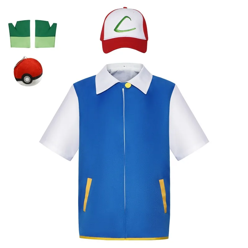 etuv Anime Trainer Косплей Kostüm Jungen Ash Ketchum Erwachsene für Mädchen Halloween Frauen Disfraz Party Косплей Костюм etuv Anime Trainer Косплей Kostüm Jungen Ash Ketchum Erwachsene für Mädchen Halloween Frauen Disfraz Party Косплей Костюм
