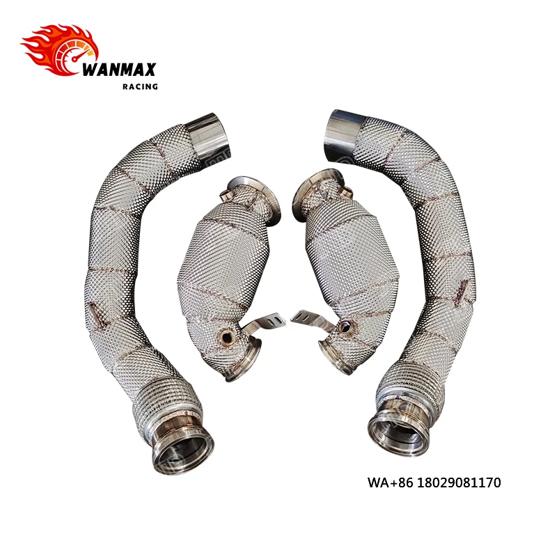 

Выхлопная труба (даунпайп) с теплозащитным экраном для M5 F90, M8 F92, S63, высококачественная, из нержавеющей стали SS304, с катализатором