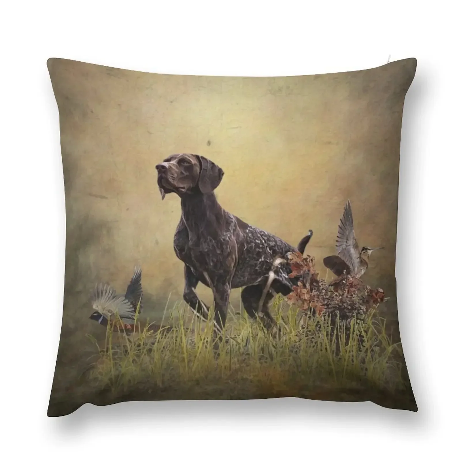 

A German Shorthaired Pointer on point Throw Pillow Cushions For Sofa Decorative pillowcase pillow