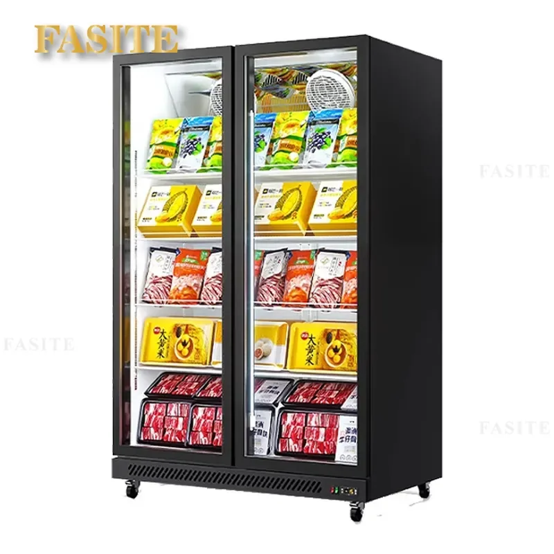 For Commercial Supermarket Low Temperature Refrigerated Display Cabinet -22C Defogging Freezer Food Quick Freezing Fresh