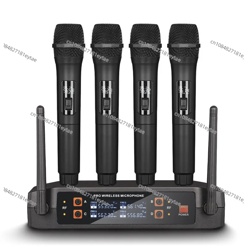 Wireless microphone one-to-four V-segment microphone Handheld home entertainment KTV stage performance Wedding