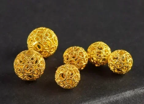 

18k gold beads loose beads au750 jewelry accessories gold spacers diy bracelet