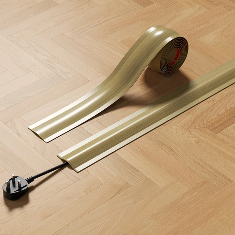 غطاء سلك ناعم عالي الجودة، غطاء سلك PVC متين، أرضية إخفاء سلك إدارة الكابلات ذاتية اللصق