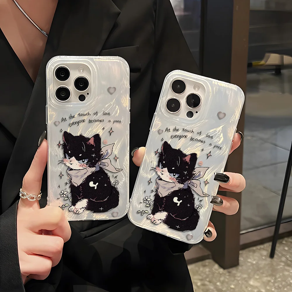 Luxus Katze Telefon Fall Für iPhone 17 Pro Max 16 13 11 15 14 Plus 12 17 Air 16promax 15promax 17promax Hartplastik Funda Abdeckung