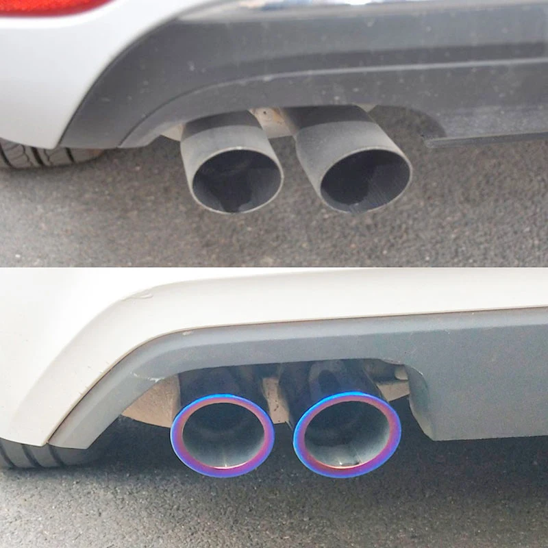 SINGING muffler end pipe tail throat decoration car parts exhaust tips accessories For 09-2014 bmw 7 series 730li 740ld F01 F02 view 3