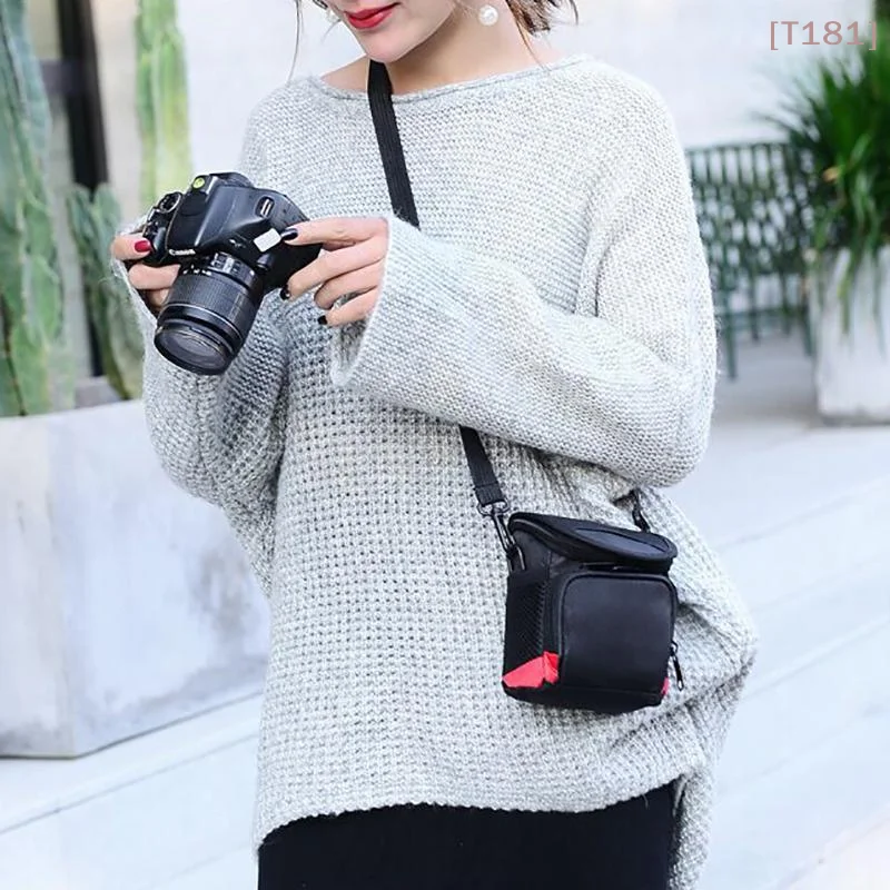 [E] New Simplicity Waterproof SLR Camera Bag Nylon Digital Shoulder Bag Mini Black Photographer Backpack Micro Camera