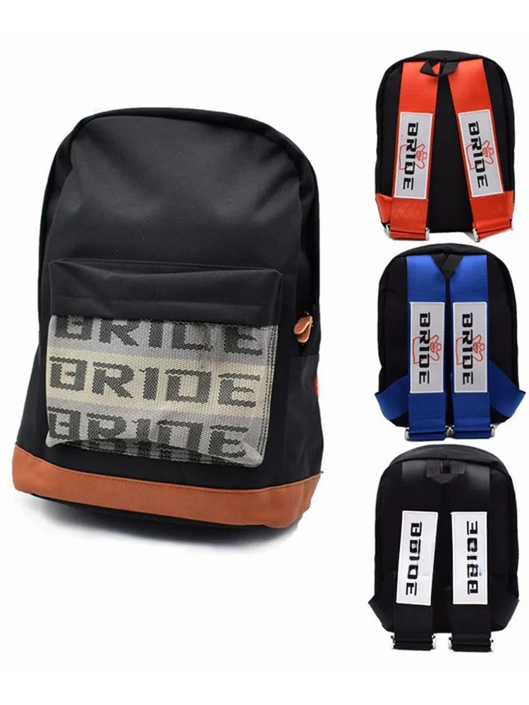 حقيبة ظهر على طراز JDM تاكاتا، حزام أمان للسباقات، حقيبة سفر معدلة بحمالة كتف مزدوجة، تصميم عصري بنمط متدرج للمناسبات الترفيهية