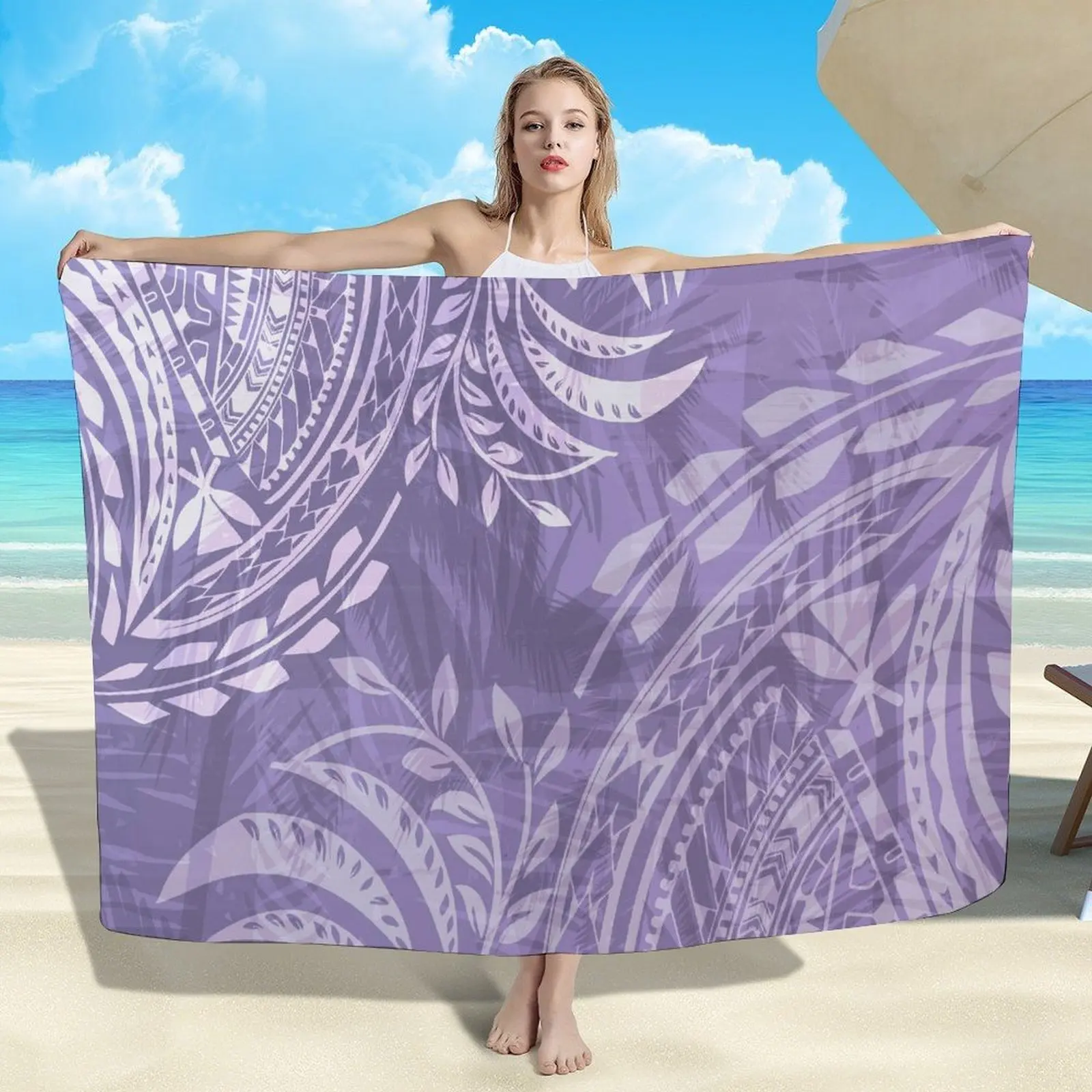 Paréo d'été personnalisé pour dames, confortable pour bord de mer, cape douce, vacances hawaïennes, Sarong une pièce élégant