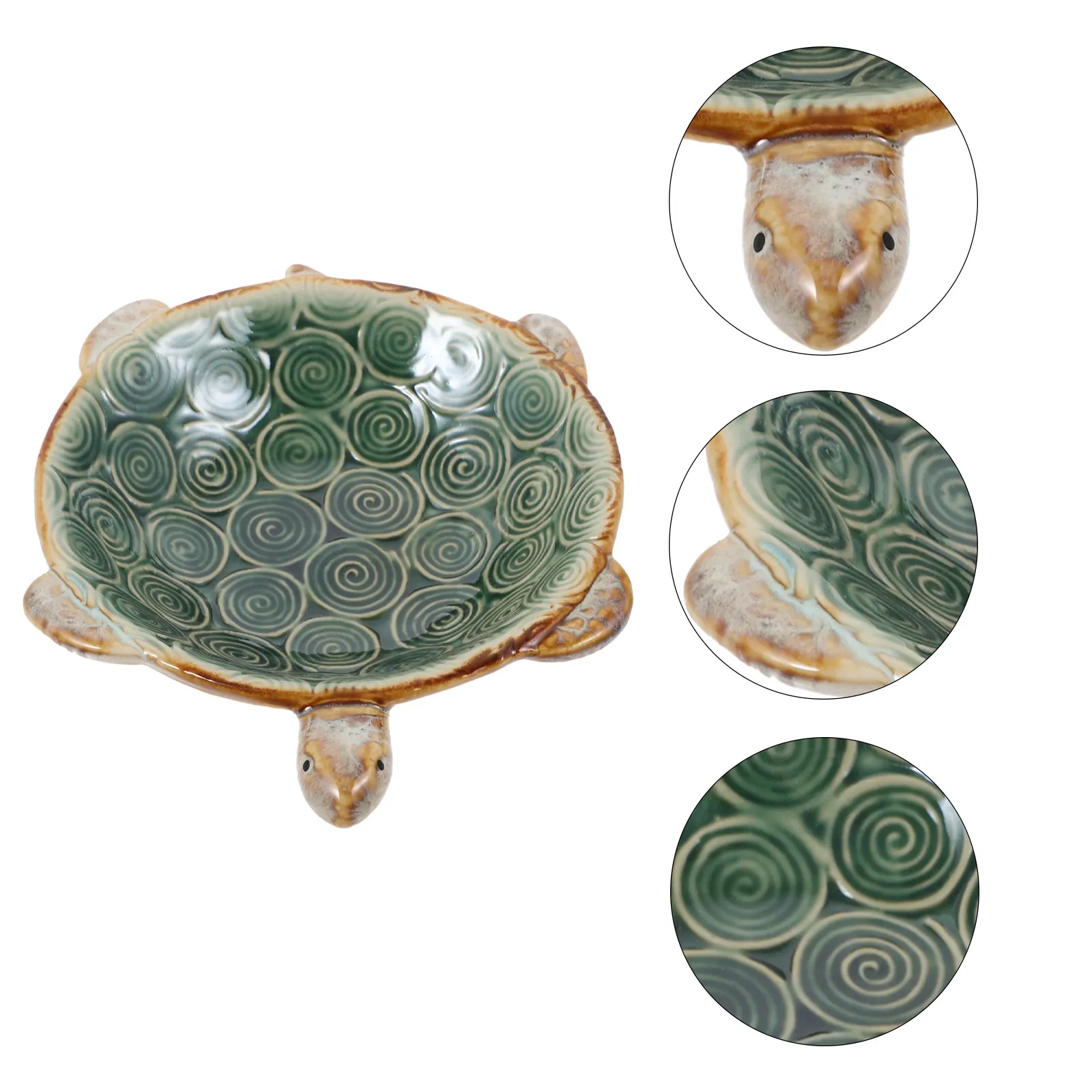 

Turtle Shaped Ceramic Jewelry Dish Compact Storage Tray for Rings Earrings Necklaces Bracelets Photo Prop Home Office Decor