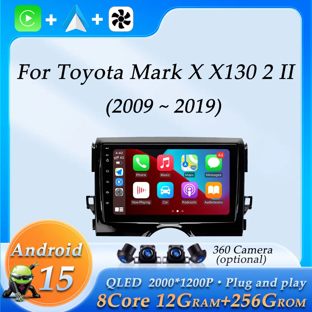 

Wireless CarPlay DSP Stereo for Toyota Mark X X130 2 II 2009 - 2019 Car Radio Video Audio Multimedia Player GPS Navigation BT 4G