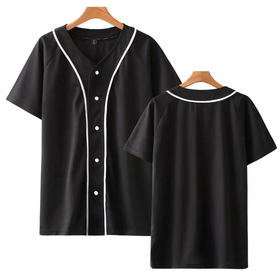 Camisa de béisbol fina de color sólido