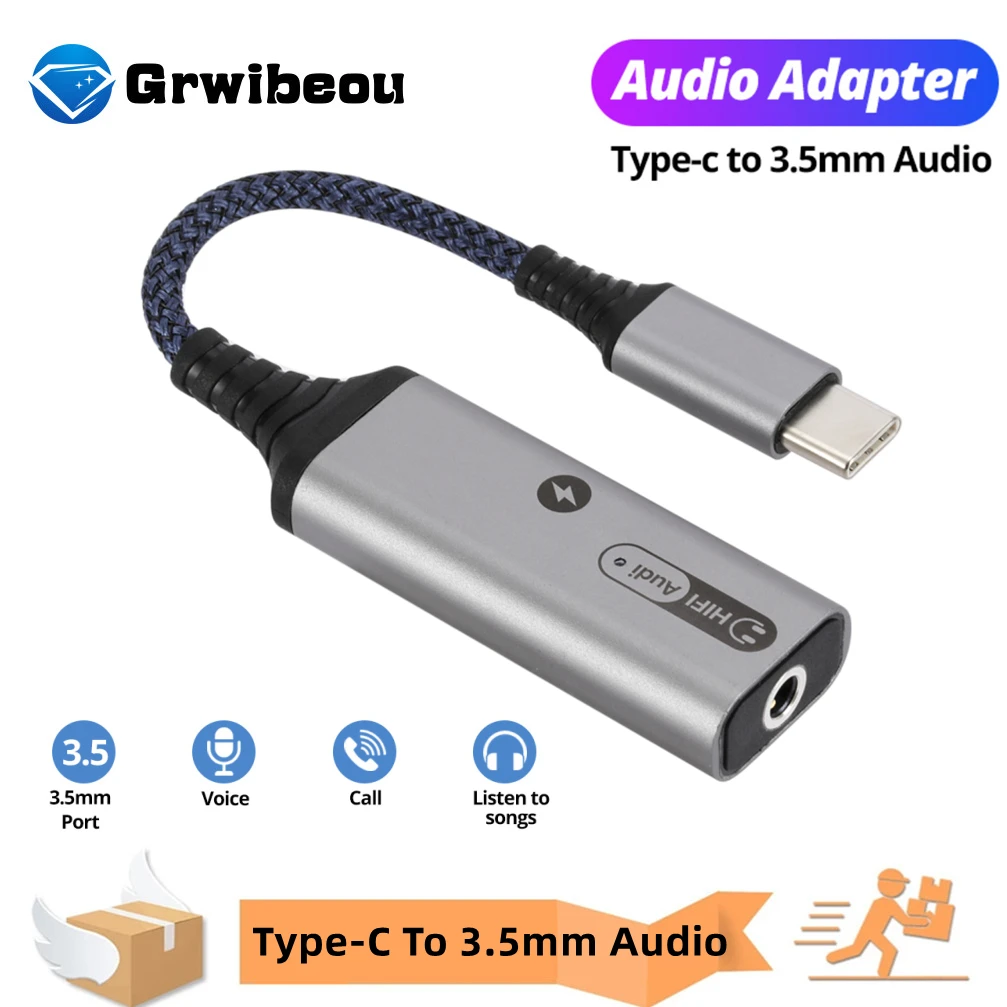 USB Type C To 3.5mm Aux Adapter Type-c 3.5 Jack Audio Cable Earphone Cable Converter for Samsung Galaxy S21 Ultra S20 Note 20