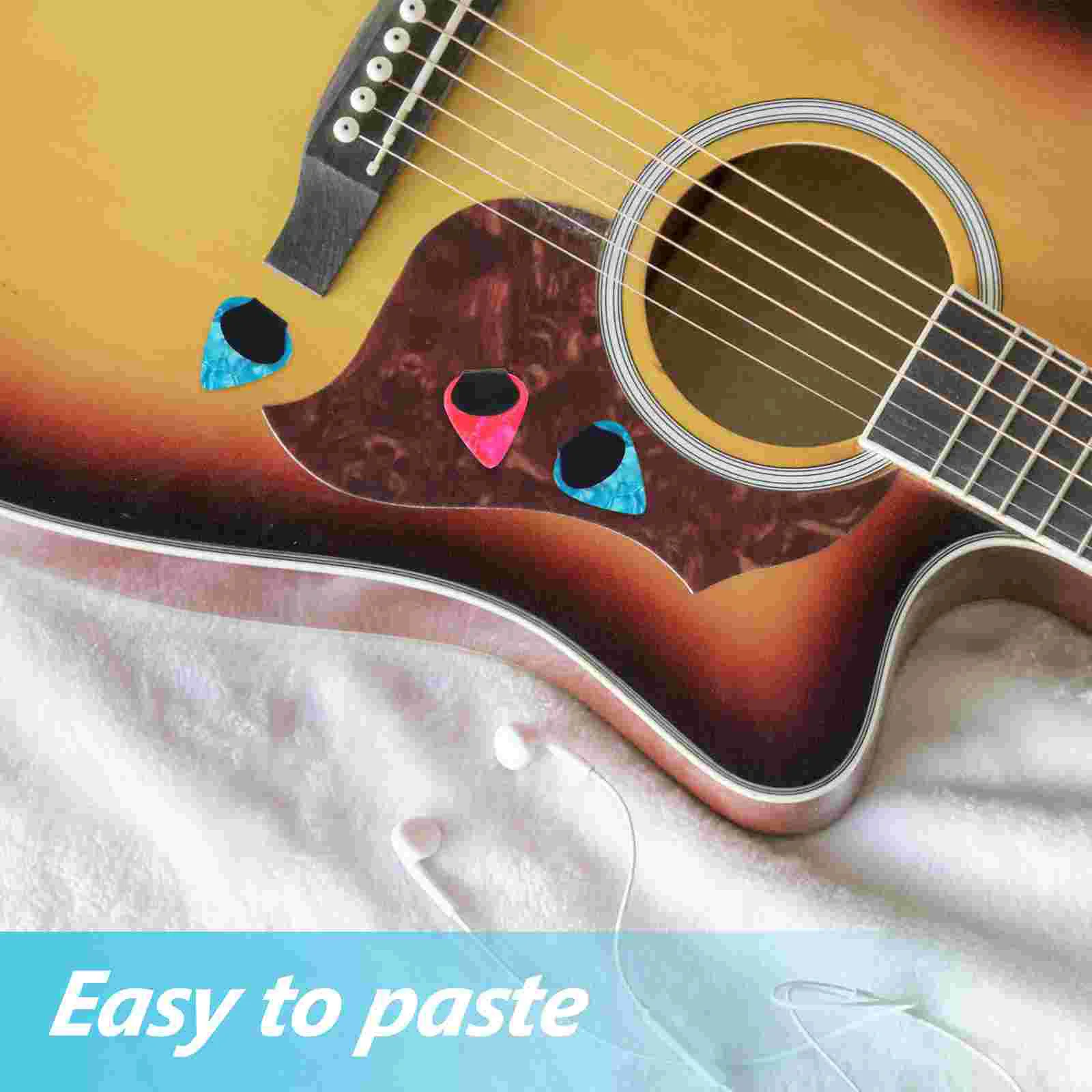 20 Pcs Practical Guitar Pick Grip Anti-slip Stickers for Paddles Guitars Adhesive Grips Bass Black