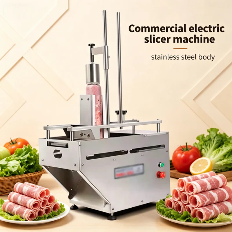 

Electric Slicer Meat Cutter Commercial Home Fully Automatic Lamb Roll Frozen Meat Meat Grinder Ham Bread Slicer 110V/220V