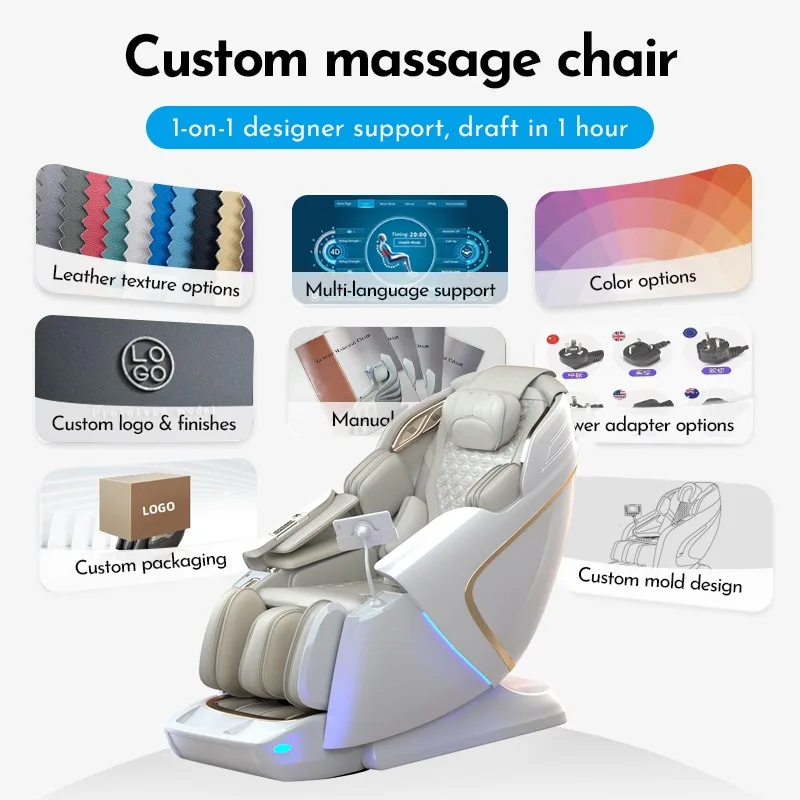 L50 New Sl Track Massage Chair Luxury Electric 4D Zero Gravity Full Body Airbags Massage Chair Price