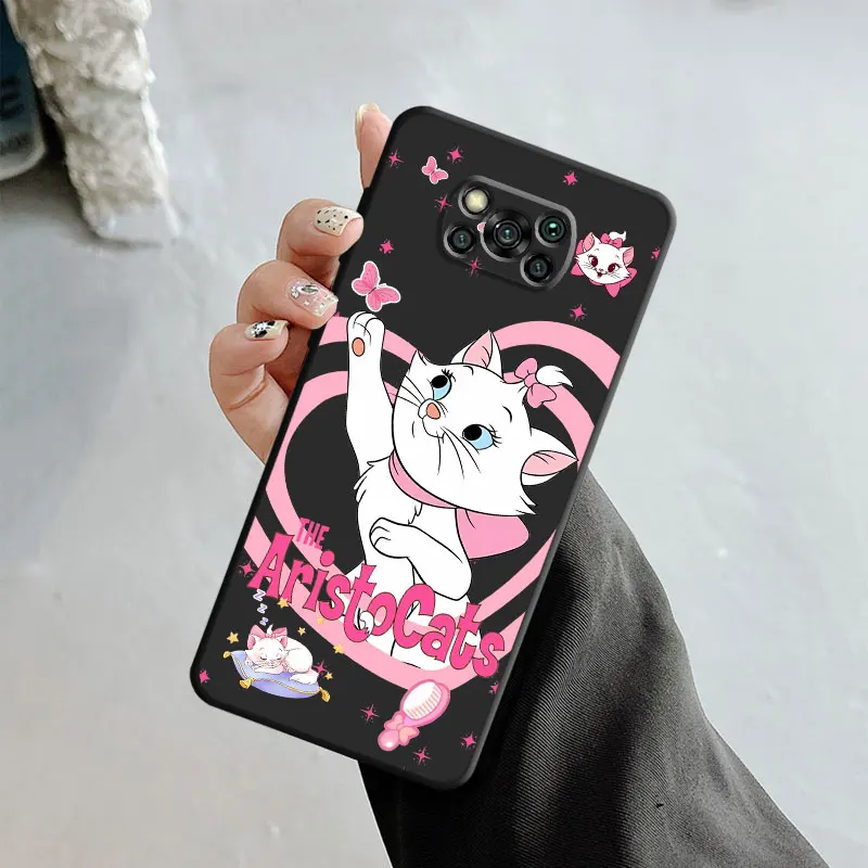 Phone Case For Xiaomi Poco X3 NFC F5 Mi 11T for Huawei P30 P40 for Honor X8a X8 90 for Pixel 7 Pro Disney Marie Cat Love Pink