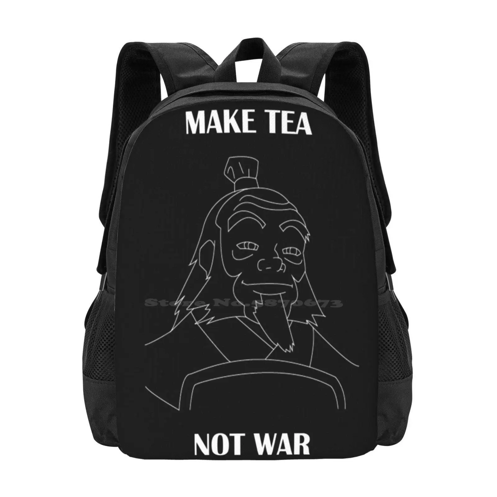 Iroh: Make Tea Not War رائجة البيع حقيبة الظهر حقائب الموضة Iroh Make Not War Peace العم آخر Airbender Atla Fire Nation