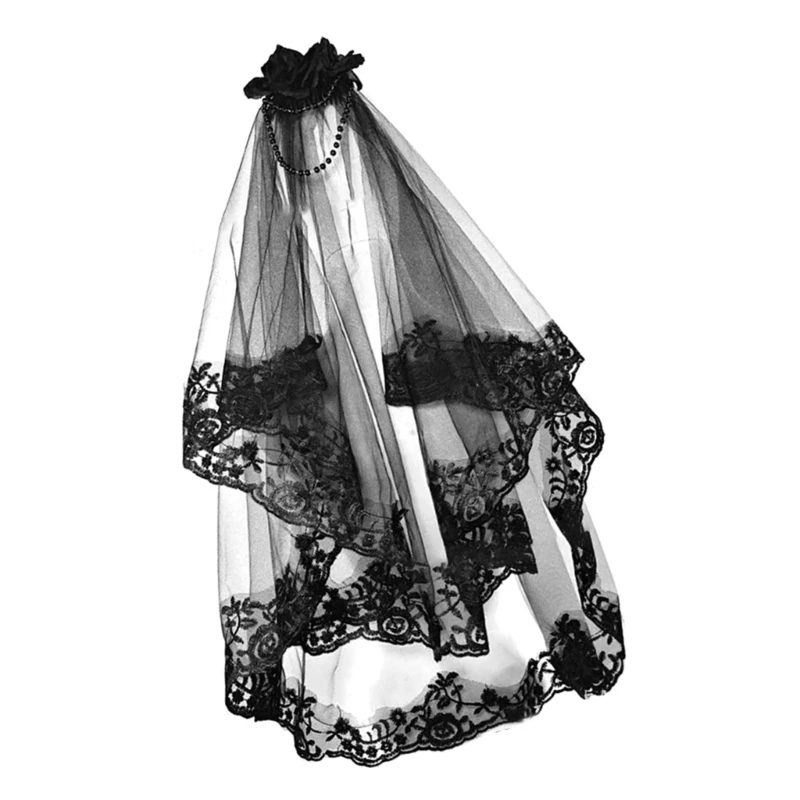 Halloween Veils Vintages Gothicism Wedding Veils Flower Decoration Bridal Veils for Bride and Bridesmaids Drop shipping