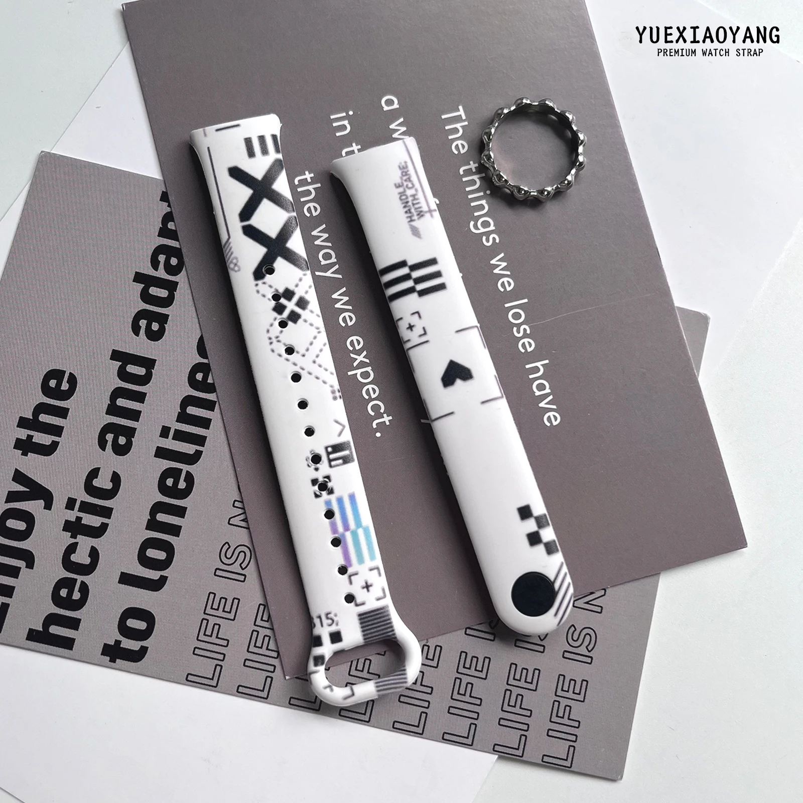 

MINISO Simple sporty printed watch strap for Xiaomi Band 10 9 8 Wrist Strap Replaceable Bracelet for Mi Band 10 9 8 Watchband