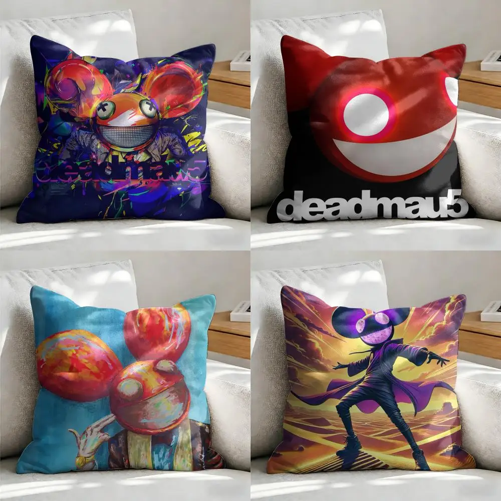 Funda de cojín D-Deadmau5, tela de felpa suave, funda de cojín para sofá con estampado de doble cara para todas las estaciones, decoración del hogar