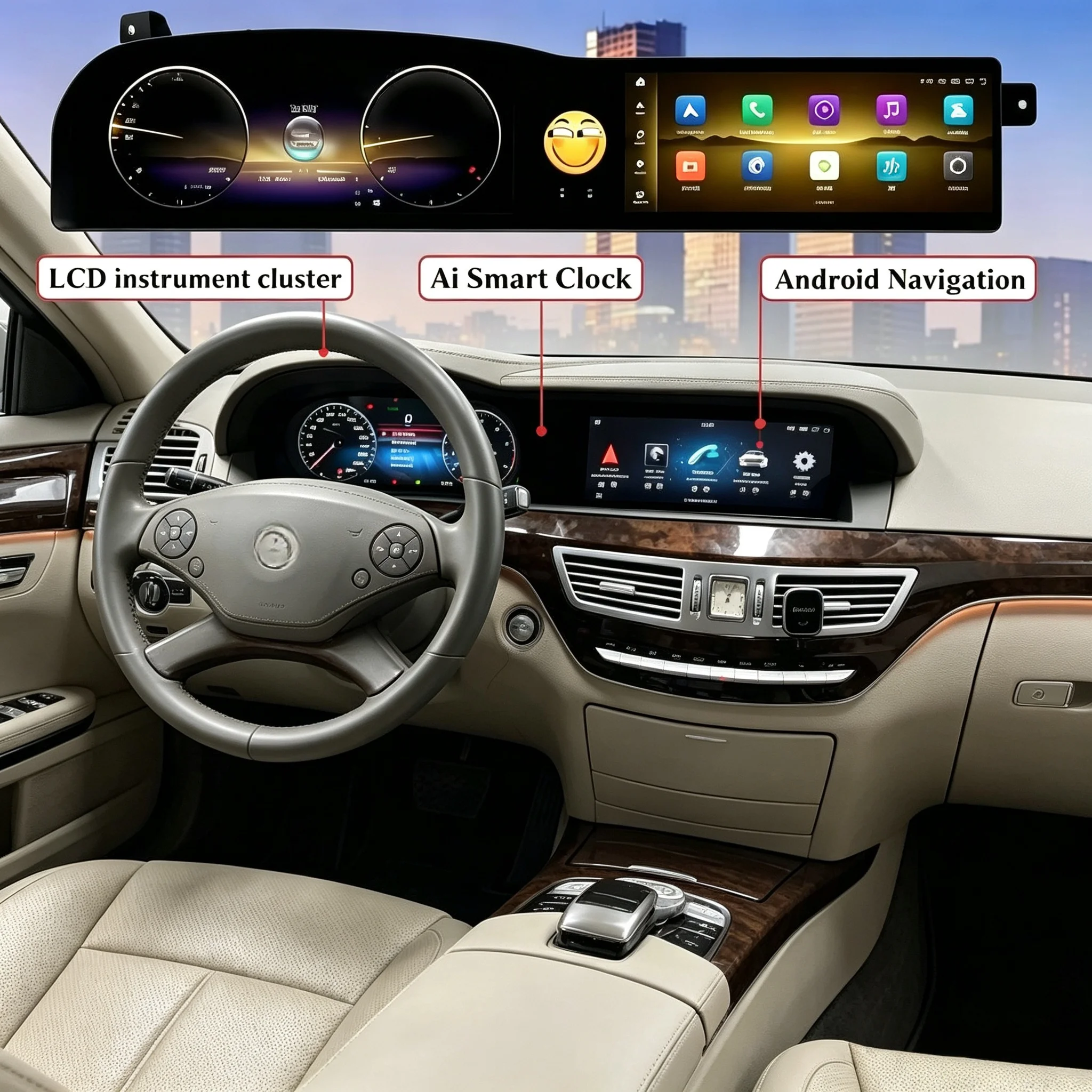 Android Autoradio Touchscreen für Mercedes Benz S-Klasse W221 2006-2013 Carplay Multimedia Videoplayer GPS Navigationsgerät BT 5.0