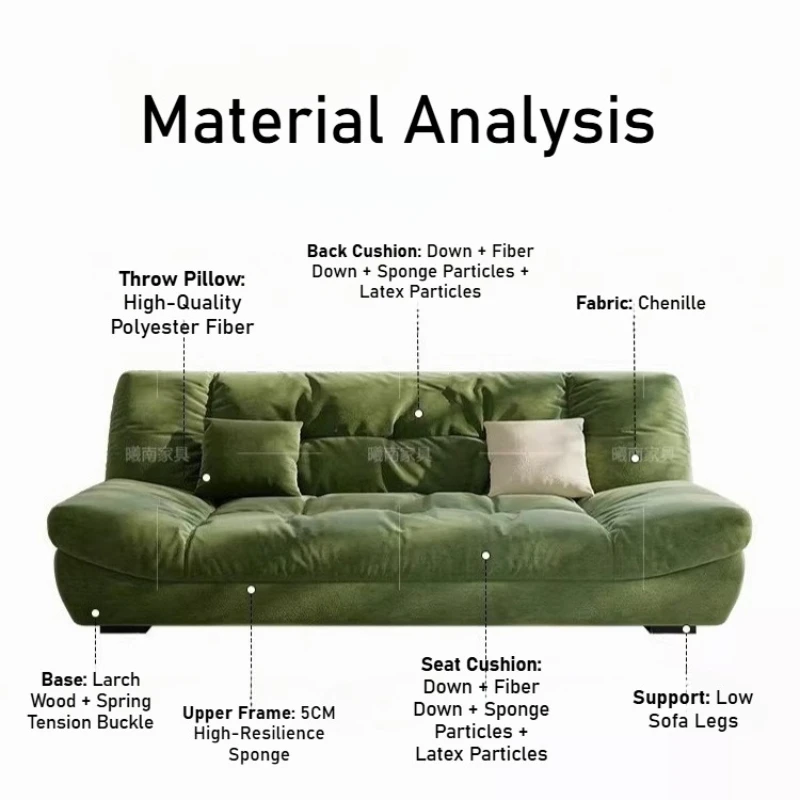 Chenille Fabric Couch Folding Pull Out Straight Row Sofa Bed Full Size Frame Corner With Sleeping Function Furniture Living Room