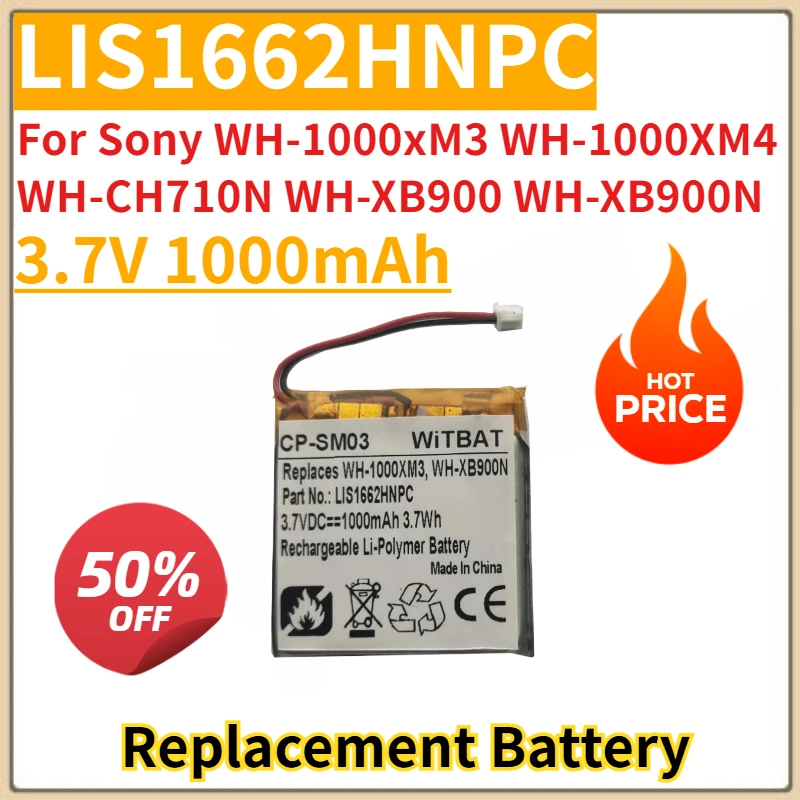

3.7V 1000mAh Bluetooth earphone Battery LIS1662HNPC For Sony WH-1000xM3 WH-1000XM4 WH-CH710N WH-XB900 WH-XB900N New High Quality