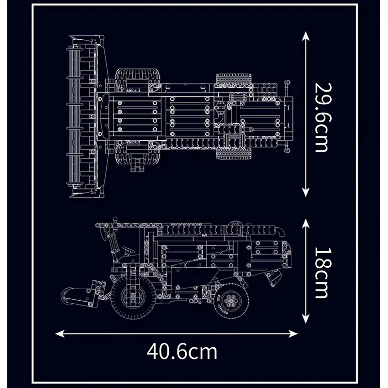 Mould de mise à niveau de tracteur technique King 17014S, ensemble de moissonneuse-batteuse, bricolage, camion de ferme, véhicules, blocs de construction pour adultes, jouet pour garçons