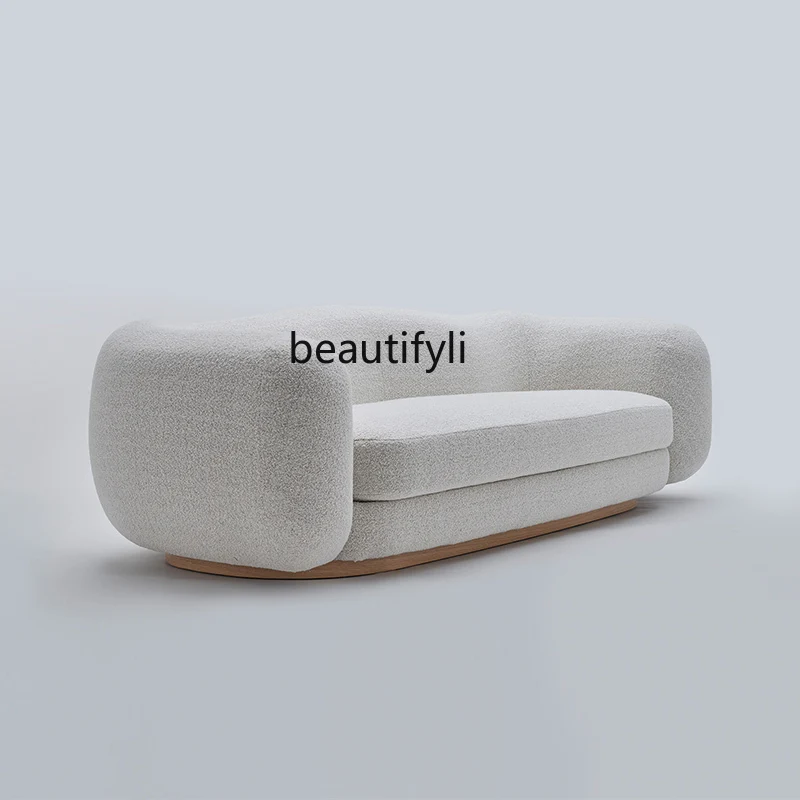 Furniture Wave-Shaped Fabric Sofa Designer Creative Small Apartment Nordic Simple Living Room Light Luxury Silent Style