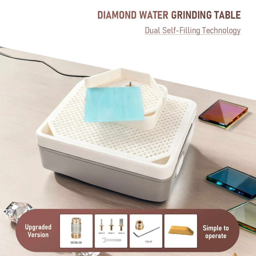 TUNGFULL Dual-Layer Self-Watering Grinder Mini Diamond Glass Pottery Jade Grinder Table High Power 4200RPM Drillable Grinder