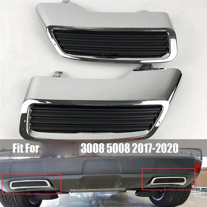 

A13F-For 3008 5008 Allure 2017 2018 2019 Chrome Car Rear Exhaust Muffler Tail Pipe Cover