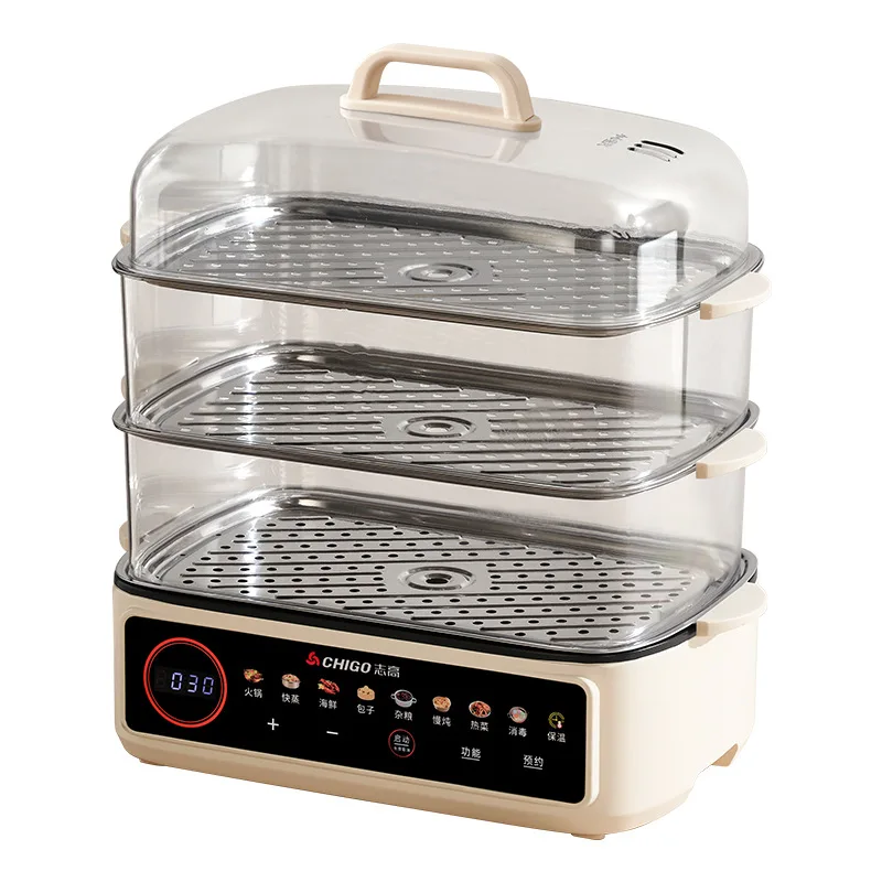 Electric steamer, multi-functional household large capacity, multi-layer steamer, breakfast machine, integrated steamer