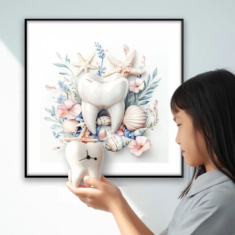 Watercolor Tooth Implant Anatomy Oral Clinic Orthodontics Posters Pictures Canvas Wall Art Home Decor for Living Room Decoration