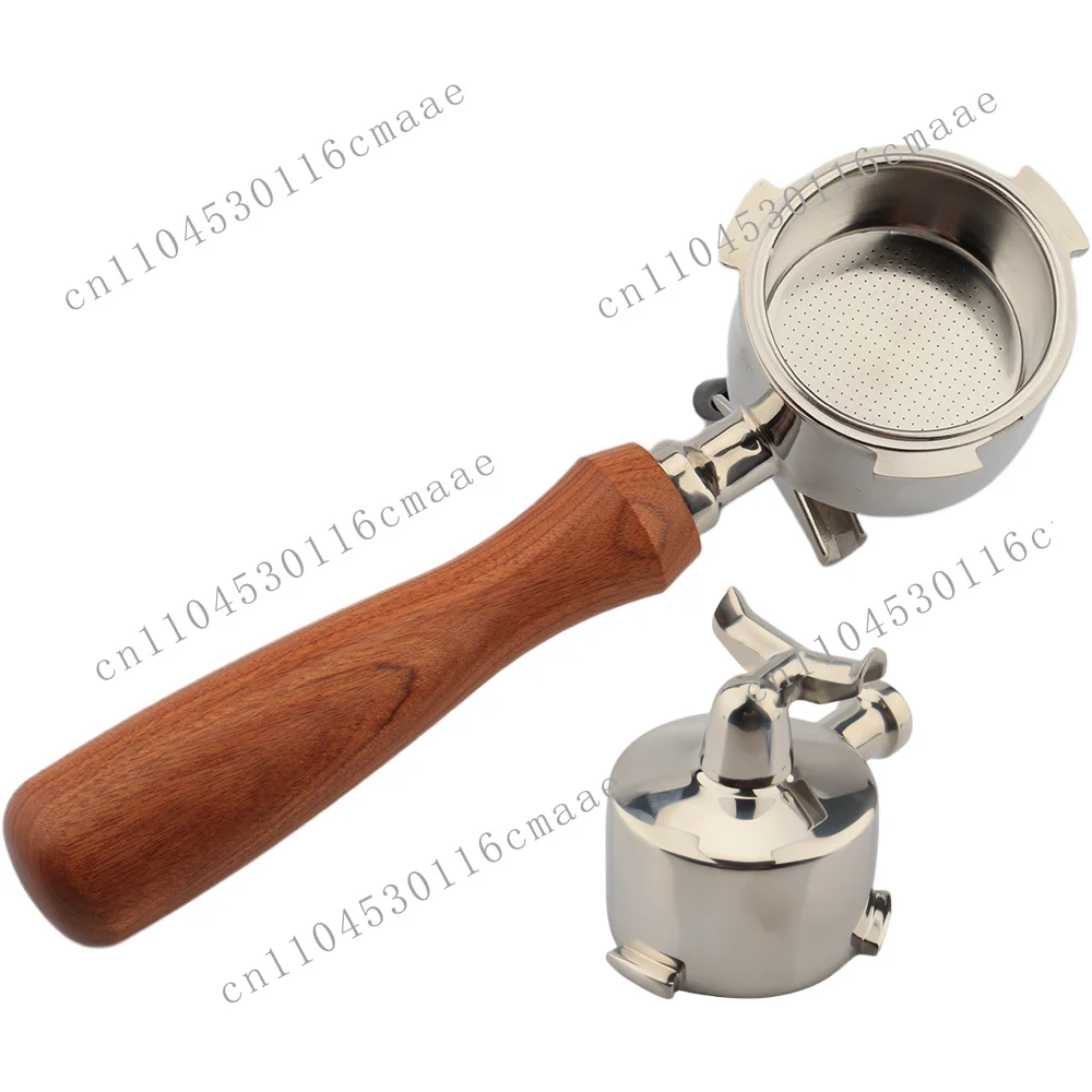 304 stainless steel 51mm double spout coffee head mahogany handle 51mm spout espresso