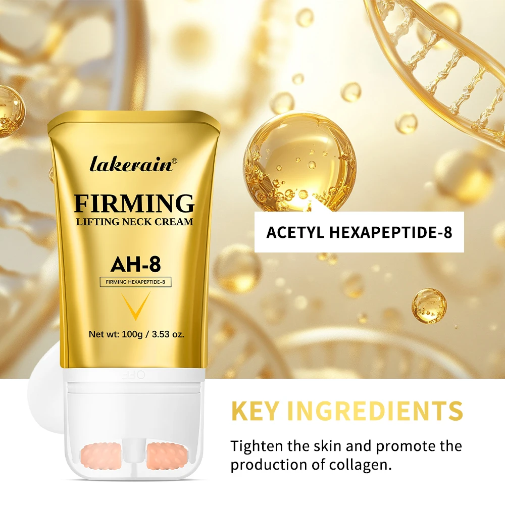 Crème pour le cou tout-en-un AH-8 avec rouleau, Anti-vieillissement, lifting instantané, raffermit la peau, lisse, rides, ingrédients naturels, absorption rapide