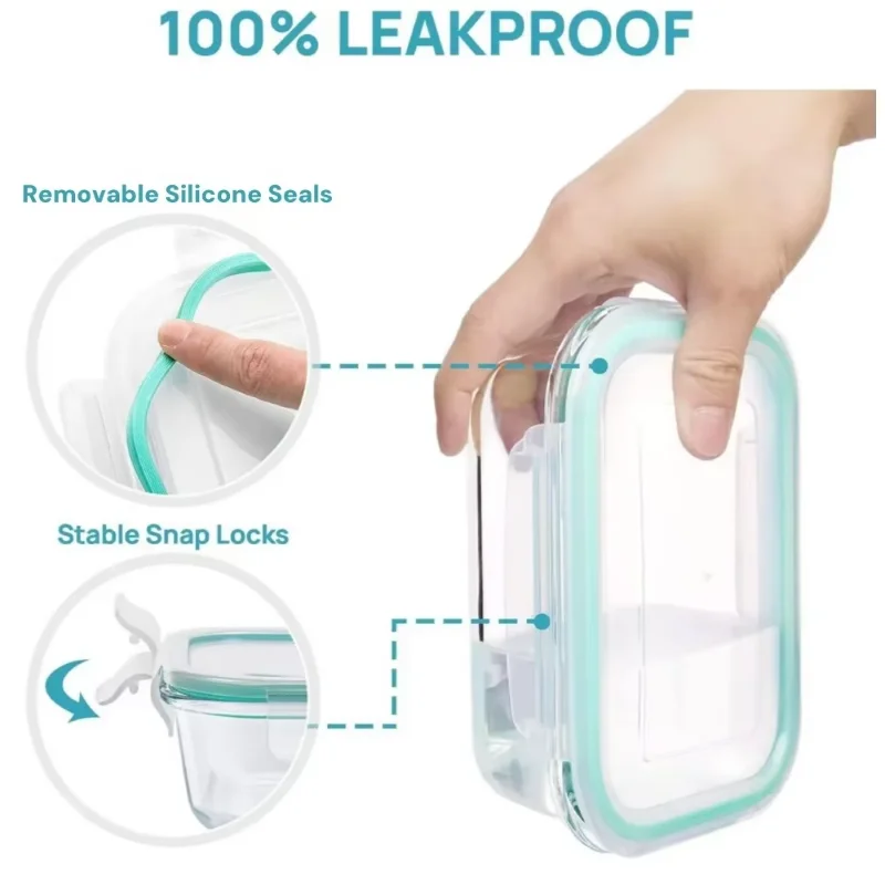 Large Capacity Glass Food Preservation Box Microwave Heating Bowl Office Workers Take Lunch Refrigerator Cold Storage Lunch Box