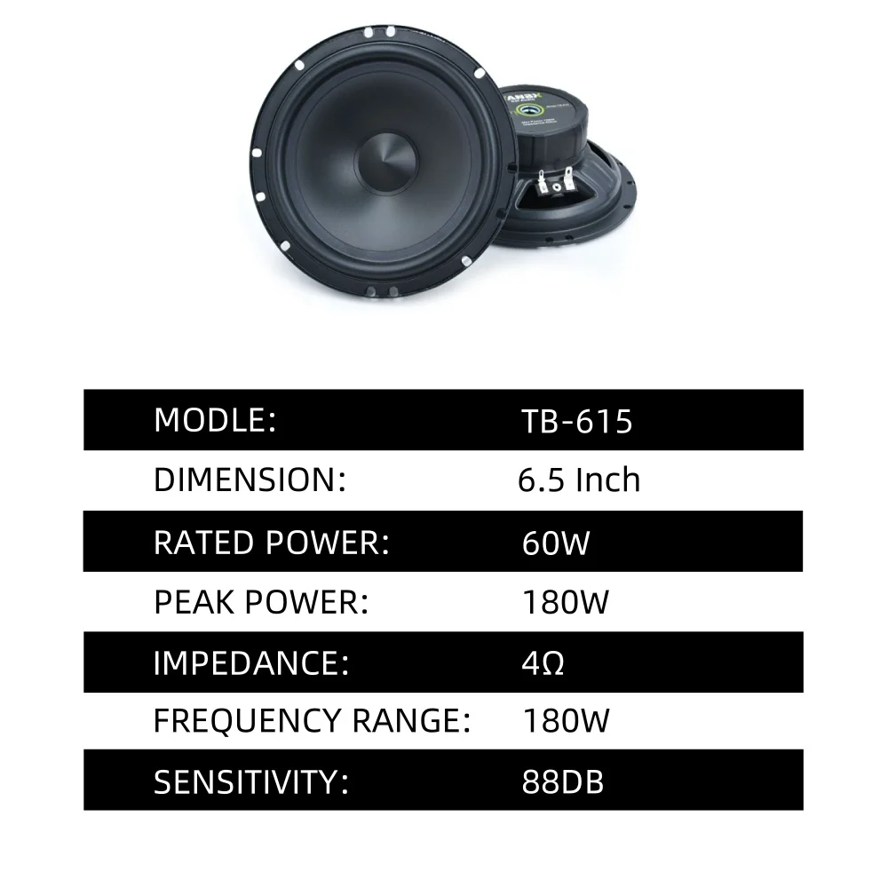 1 مجموعة 6.5 بوصة مكبرات صوت للسيارة 12 فولت مكبرات صوت للسيارة العالمية 2-Way ماكس 180 واط كامل المدى تردد مكبرات صوت للسيارات مكون السيارة #3