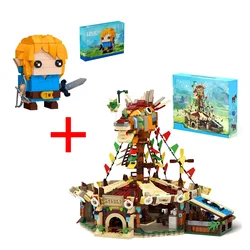 2 in 1 Horse Head Station and Link Building Blocks Kit with Paper Manual from Game Zeldaed Breath Of The Wild Toy Set Kids Gifts