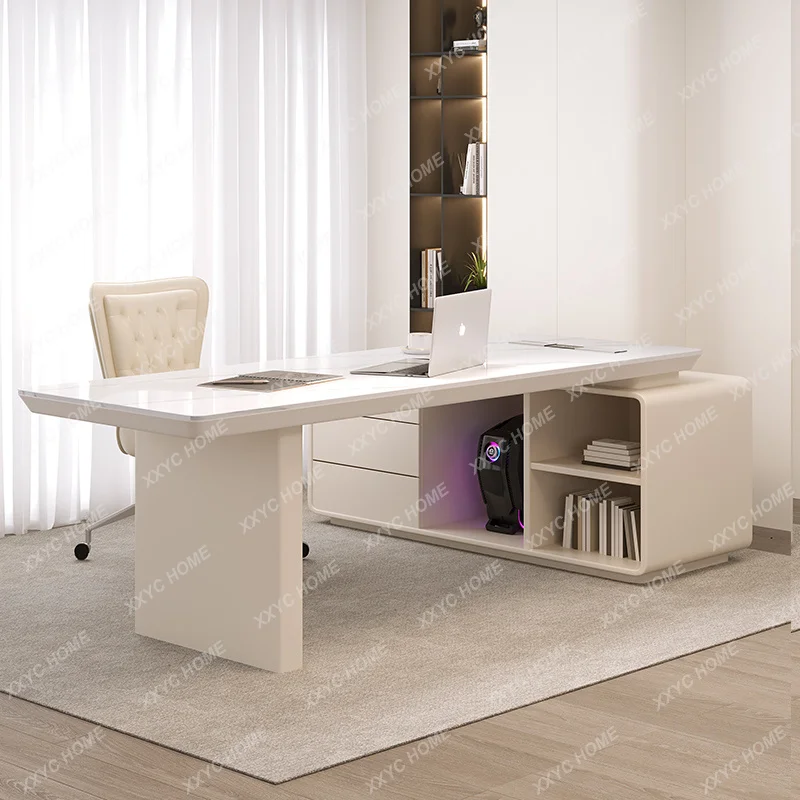 

LStanding Computer Office Desk Minimalist Study Modern Drawer Space Saving Office Desk Trendy Furniture