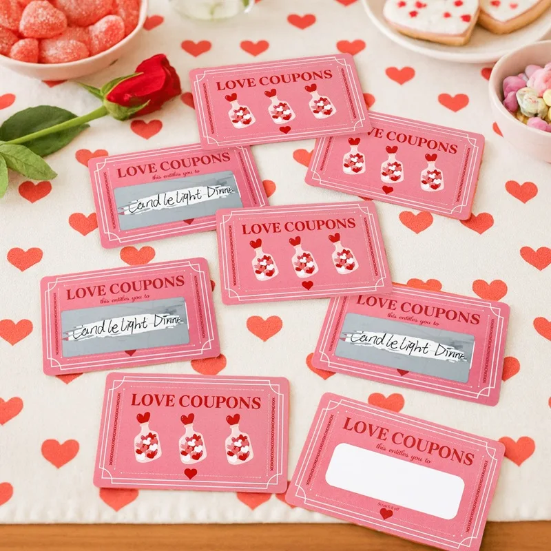 Valentinstagskarte, Liebesgutscheine, Liebesnotiz-Rubbelkarten, 40-teilige Grußkarte zum Valentinstag Jubiläum