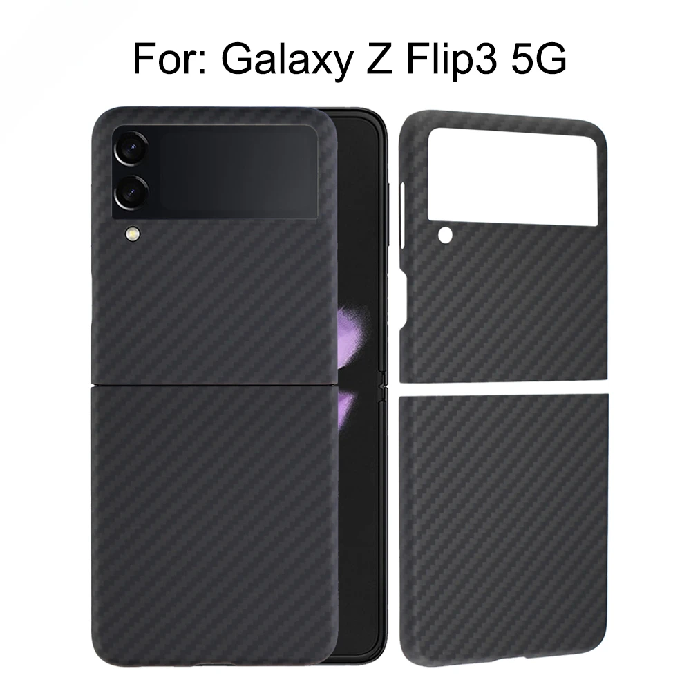 

Dropshipping Real Aramid Fiber Ultra-thin Carbon Phone For Samsung Galaxy Z Flip 3 Flip3 Anti-drop Z Flip 3 Hard CASE Cover