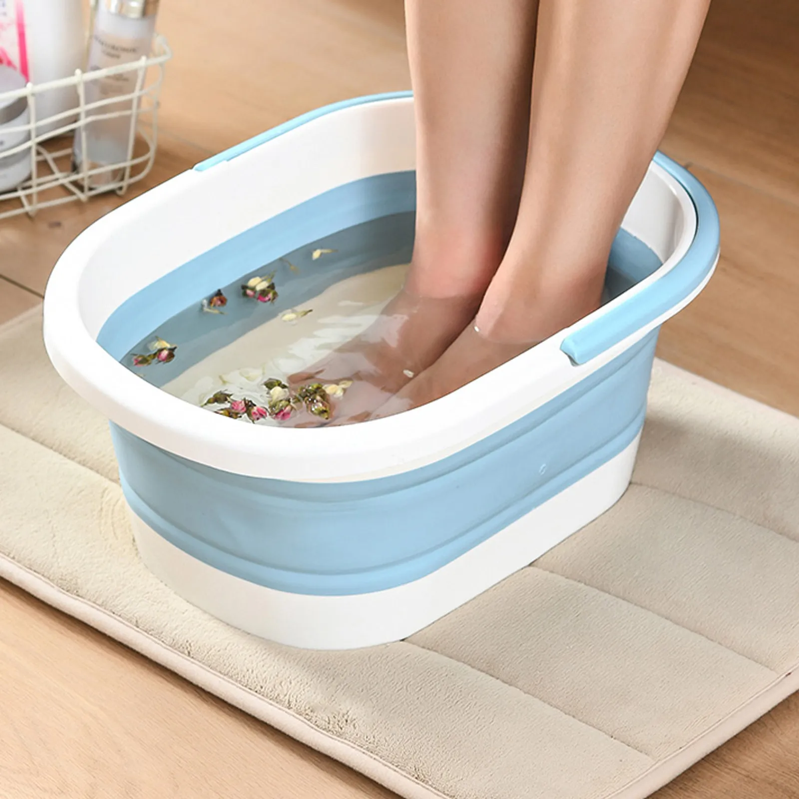 

1 шт. Портативная складная ванночка для массажа ног, способствует улучшению кровообращения, легко хранить, для использования на улице и в путешествиях